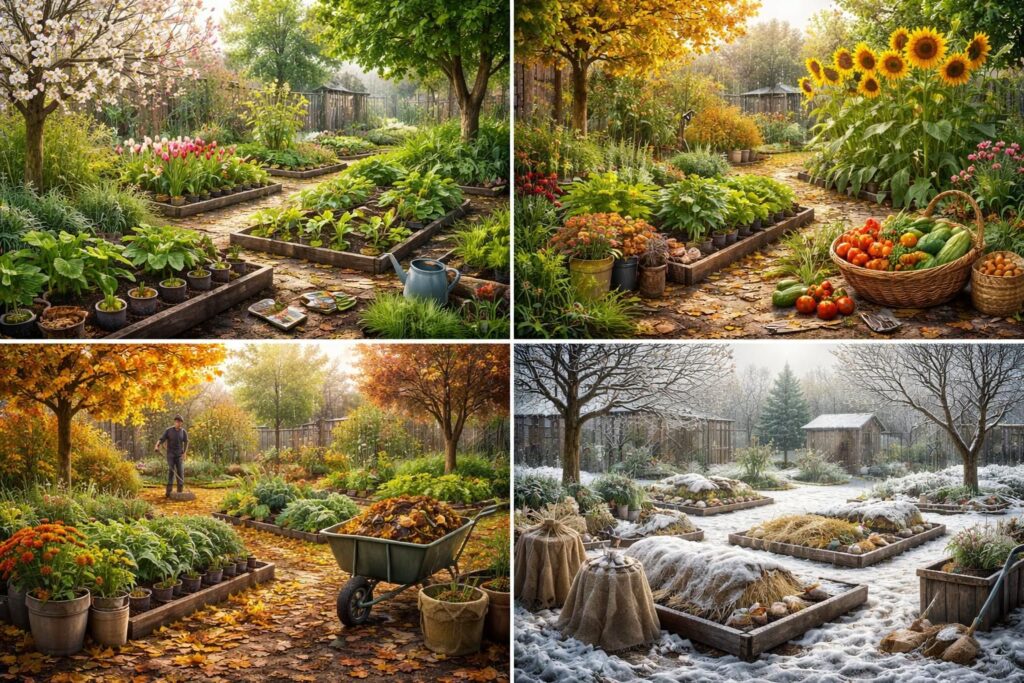 découvrez notre calendrier saison par saison pour le jardinage à domicile et réalisez facilement tous vos travaux de jardinage au bon moment.