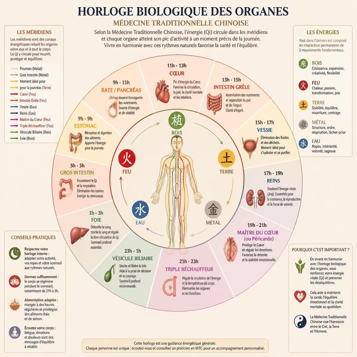 découvrez comment l'horloge interne en médecine chinoise révèle quel organe se manifeste à chaque heure de réveil, et améliorez votre bien-être grâce à ces connaissances ancestrales.