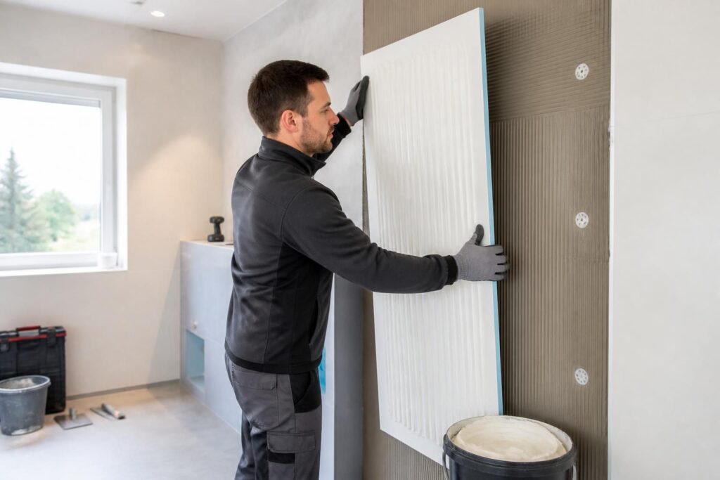 découvrez comment choisir la meilleure colle pour wedi afin d'assurer une pose durable et réussie de vos panneaux d'isolation et de support de carrelage.