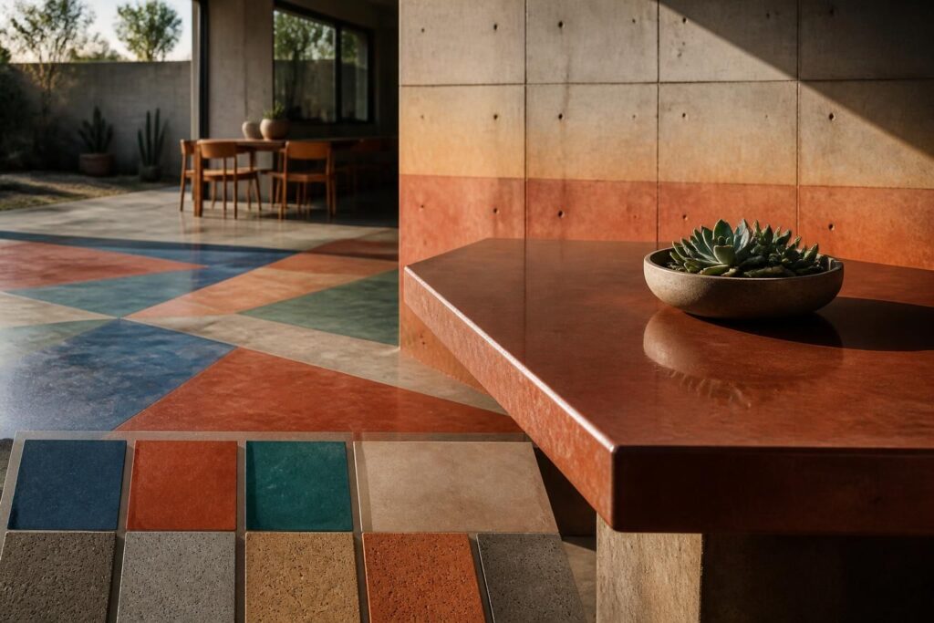 découvrez les techniques et idées pour réaliser des surfaces en béton teinté uniques et colorées, alliant esthétique et durabilité pour vos projets de construction et décoration.